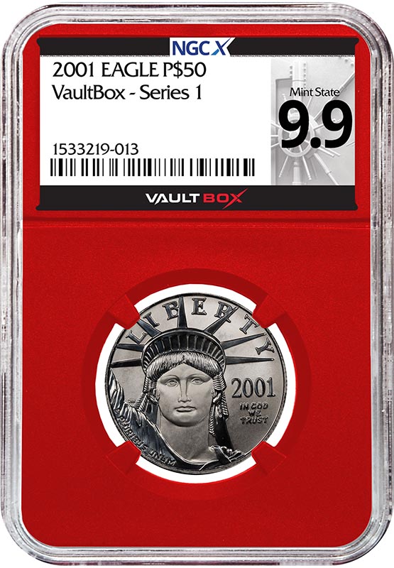 2001 $50 American Platinum Eagle NGCX Mint State 9.9