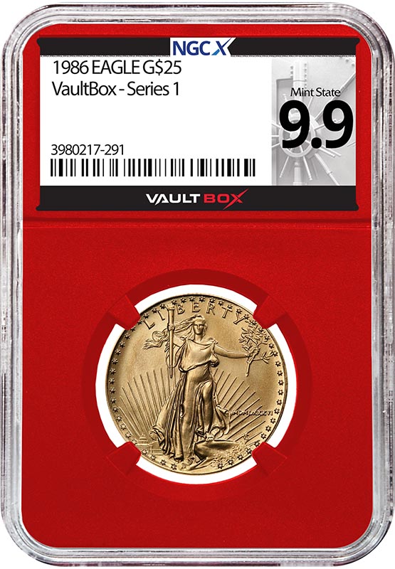1986 $25 American Gold Eagle NGCX Mint State 9.9