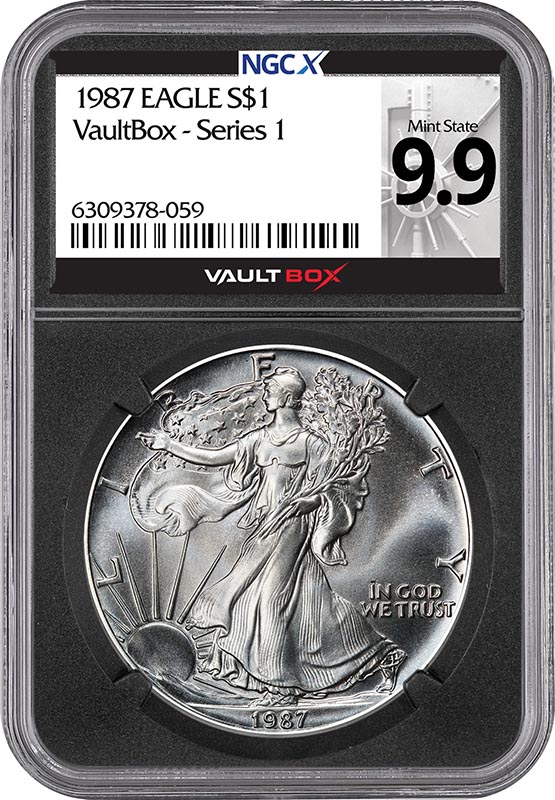 1987 $1 American Silver Eagle NGCX Mint State 9.9