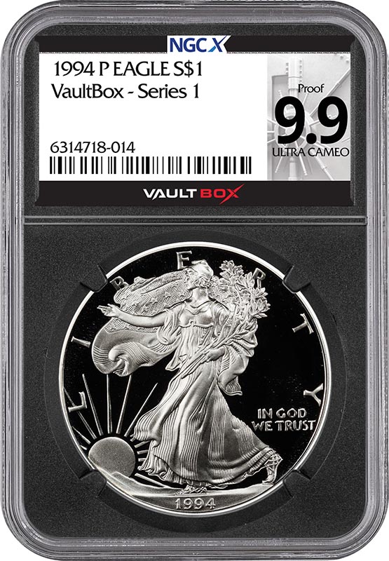 1994-P $1 American Silver Eagle NGCX Proof 9.9 Ultra Cameo