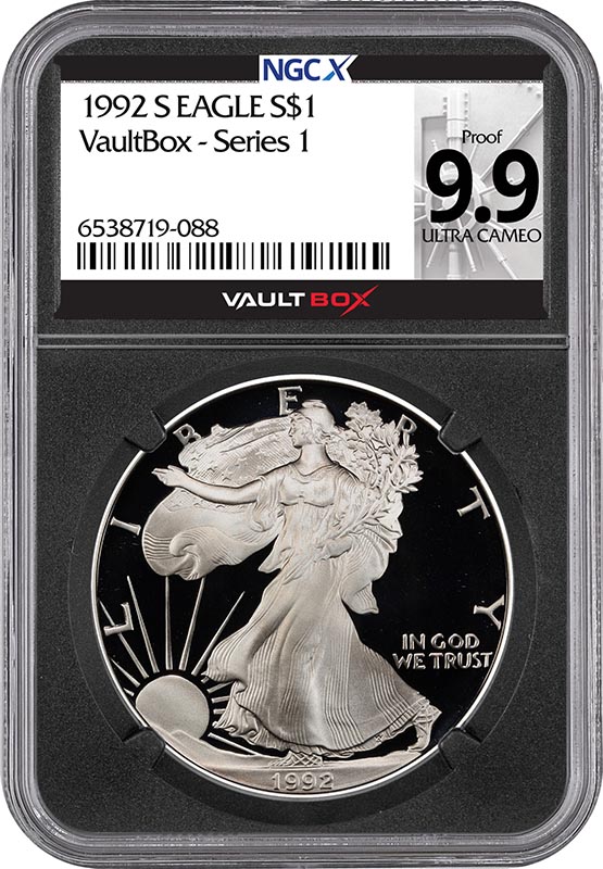 1992-S $1 American Silver Eagle NGCX Proof 9.9 Ultra Cameo