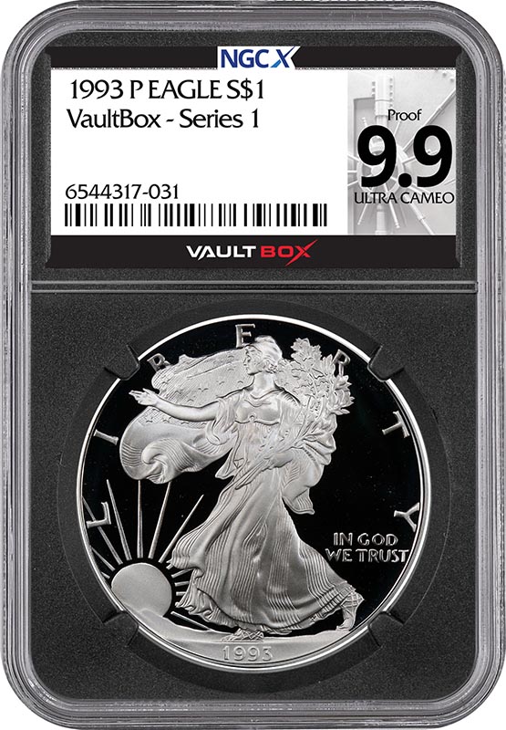 1993-P $1 American Silver Eagle NGCX Proof 9.9 Ultra Cameo