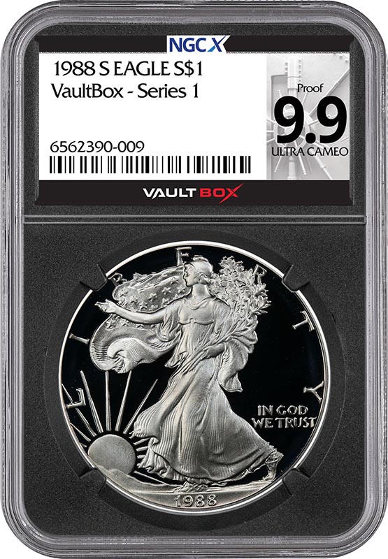 1988-S $1 American Silver Eagle NGCX Proof 9.9 Ultra Cameo
