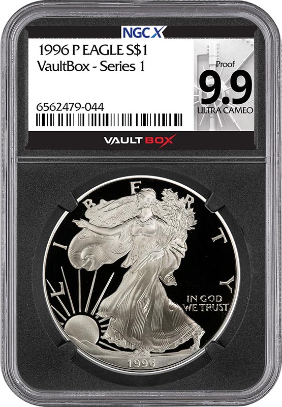 1996-P $1 American Silver Eagle NGCX Proof 9.9 Ultra Cameo