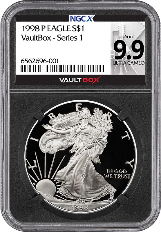 1998-P $1 American Silver Eagle NGCX Proof 9.9 Ultra Cameo