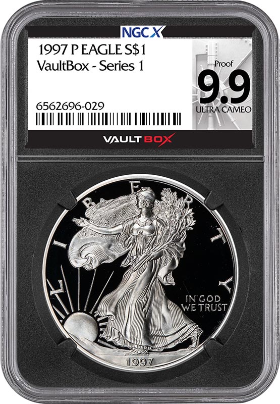 1997-P $1 American Silver Eagle NGCX Proof 9.9 Ultra Cameo