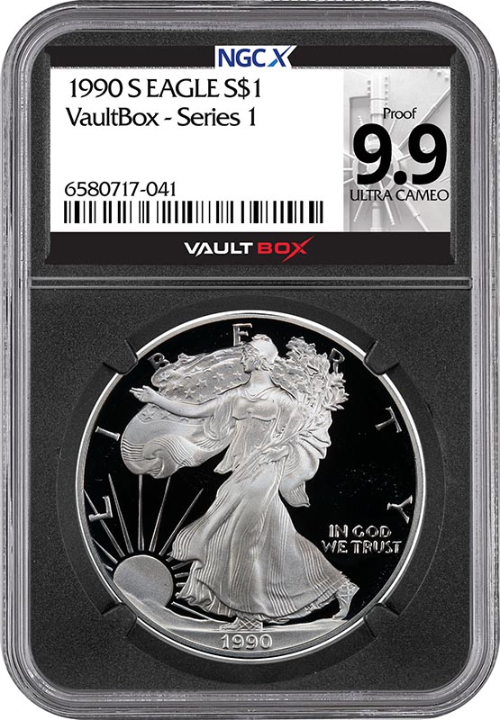 1990-S $1 American Silver Eagle NGCX Proof 9.9 Ultra Cameo