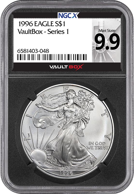 1996 $1 American Silver Eagle NGCX Mint State 9.9
