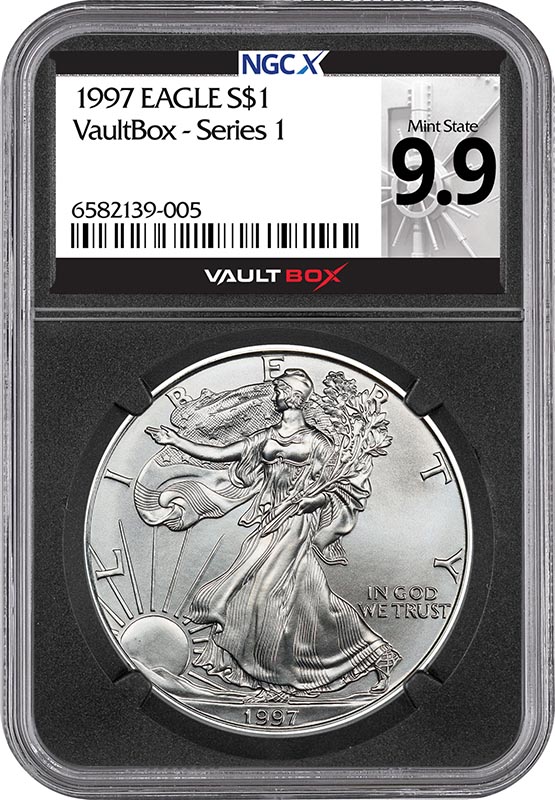 1997 $1 American Silver Eagle NGCX Mint State 9.9