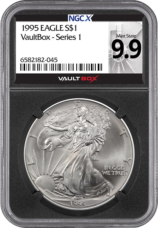 1995 $1 American Silver Eagle NGCX Mint State 9.9