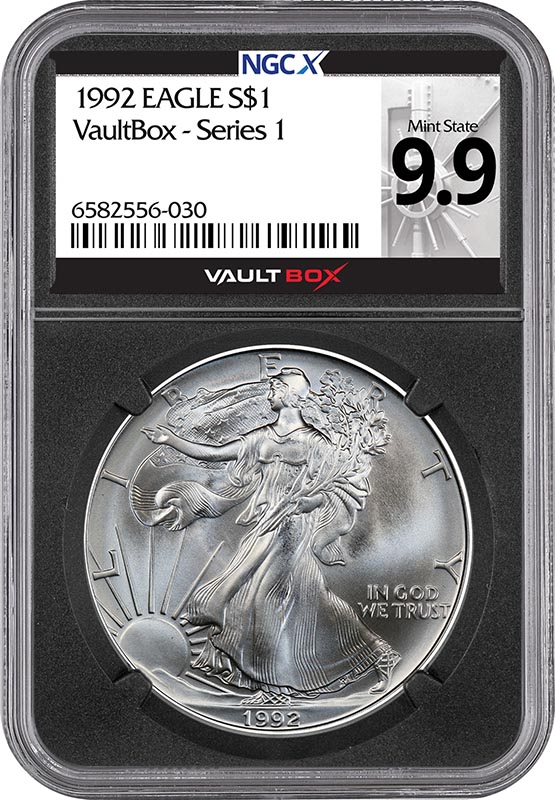 1992 $1 American Silver Eagle NGCX Mint State 9.9