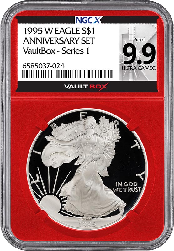 1995-W $1 American Silver Eagle NGCX Proof 9.9 Ultra Cameo