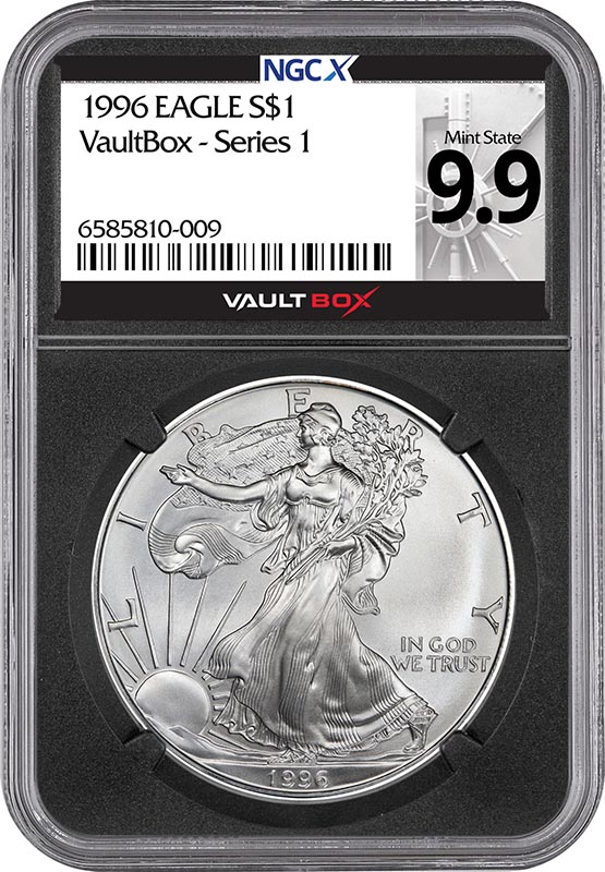1996 $1 American Silver Eagle NGCX Mint State 9.9