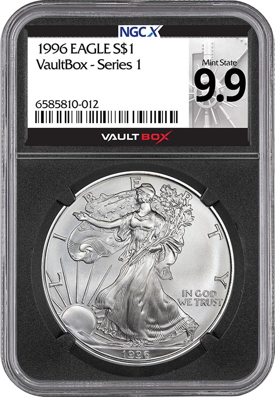 1996 $1 American Silver Eagle NGCX Mint State 9.9