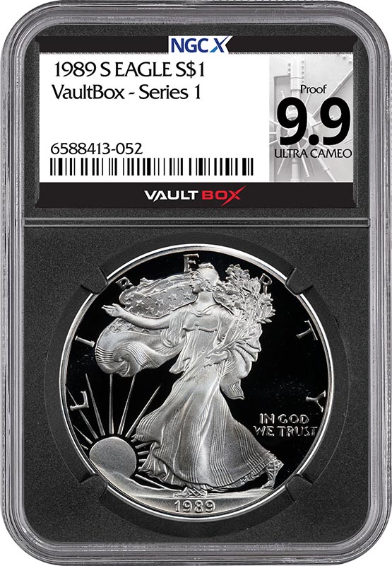 1989-S $1 American Silver Eagle NGCX Proof 9.9 Ultra Cameo