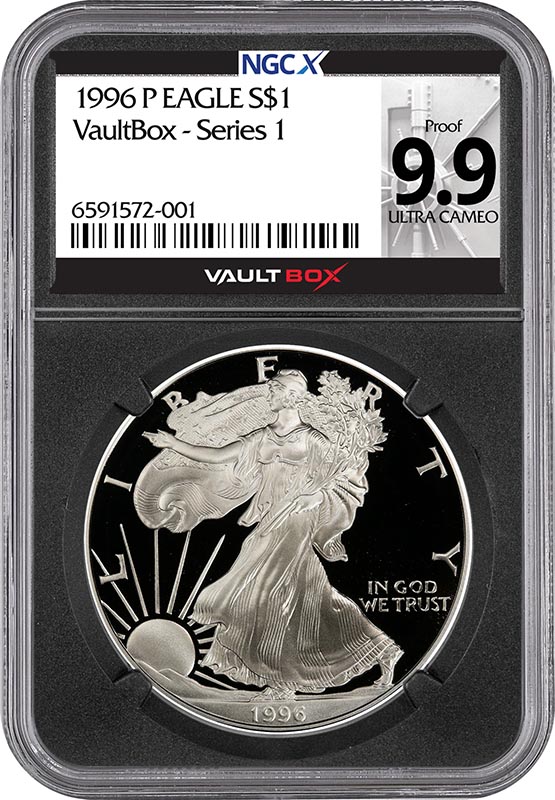 1996-P $1 American Silver Eagle NGCX Proof 9.9 Ultra Cameo
