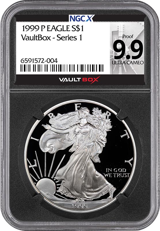 1999-P $1 American Silver Eagle NGCX Proof 9.9 Ultra Cameo