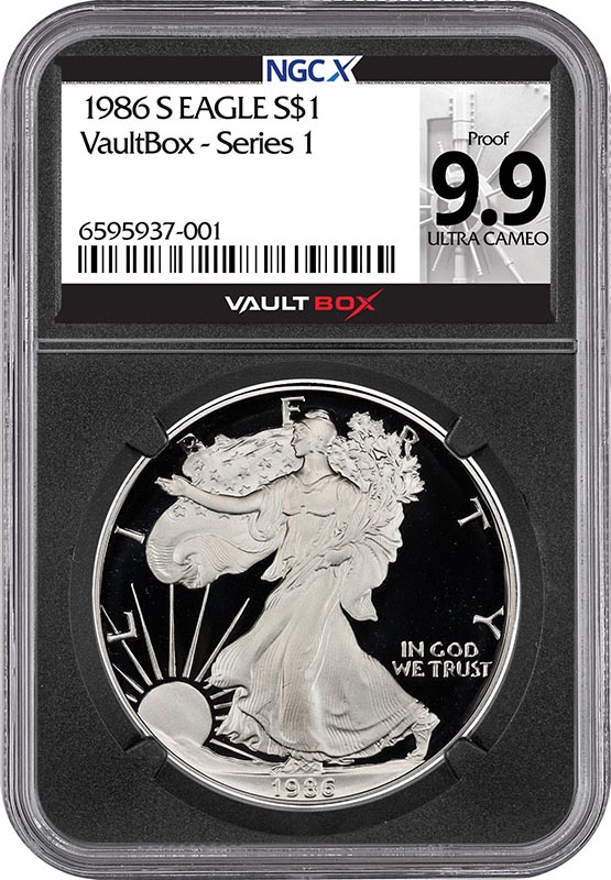 1986-S $1 American Silver Eagle NGCX Proof 9.9 Ultra Cameo