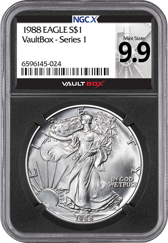 1988 $1 American Silver Eagle NGCX Mint State 9.9