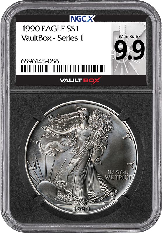 1990 $1 American Silver Eagle NGCX Mint State 9.9
