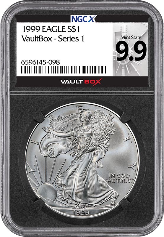 1999 $1 American Silver Eagle NGCX Mint State 9.9