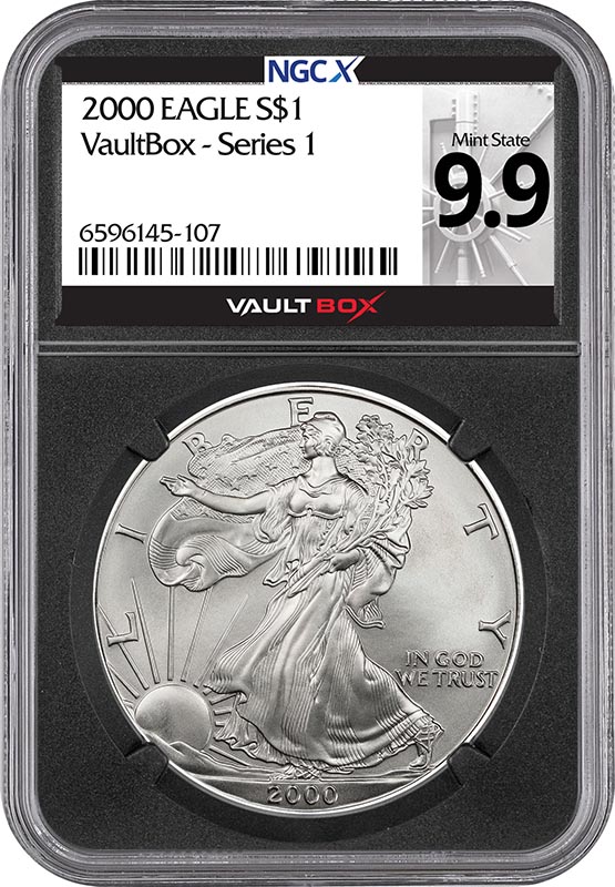 2000 $1 American Silver Eagle NGCX Mint State 9.9