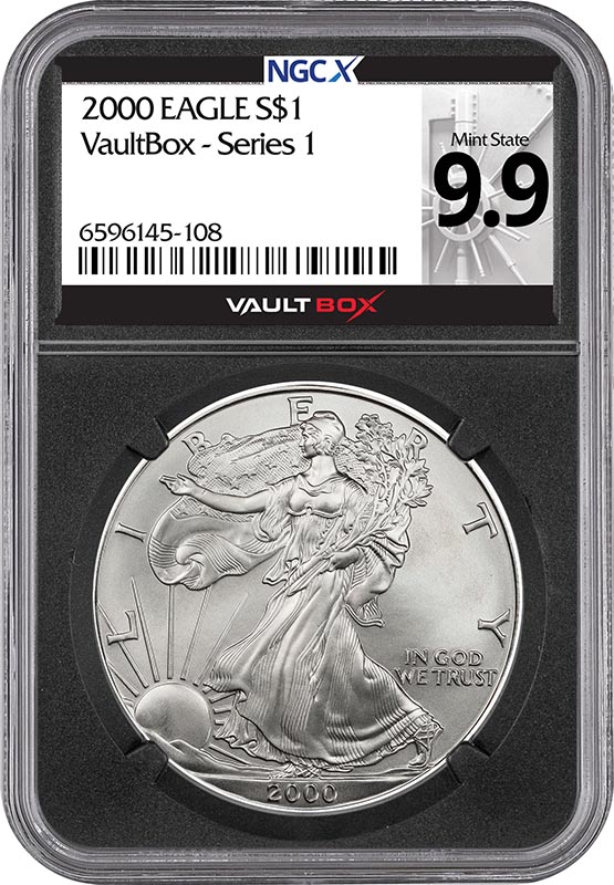 2000 $1 American Silver Eagle NGCX Mint State 9.9