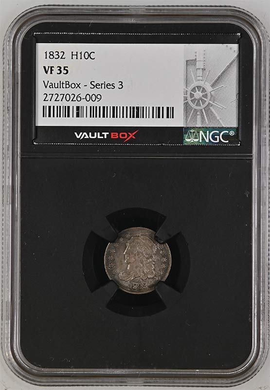 1832 Capped Bust Half Dime NGC VF35 Vaultbox Series 3 Front