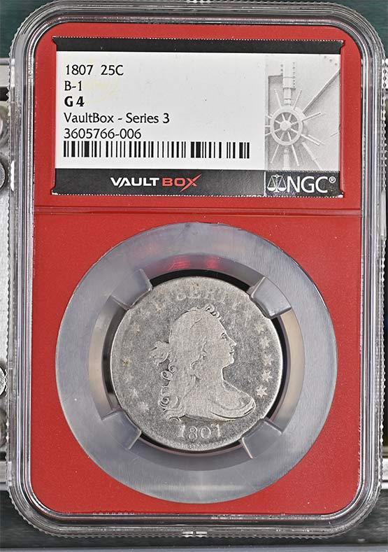 1807 Draped Bust Quarter NGC G4 Vaultbox Series 3 Front