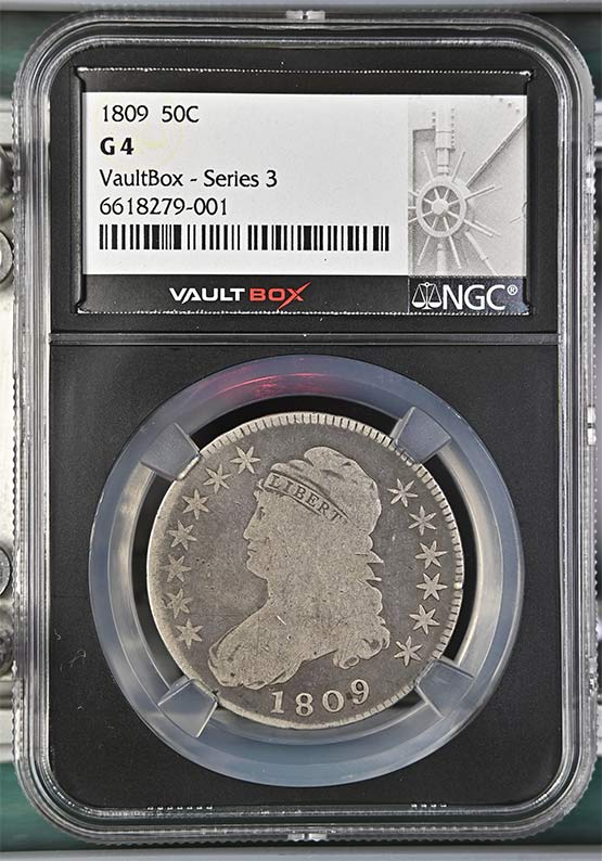 1809 Capped Bust Lettered Edge Half Dollar NGC G4 Vaultbox Series 3 Front