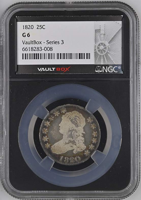 1820 Capped Bust Quarter NGC G6 Vaultbox Series 3 Front