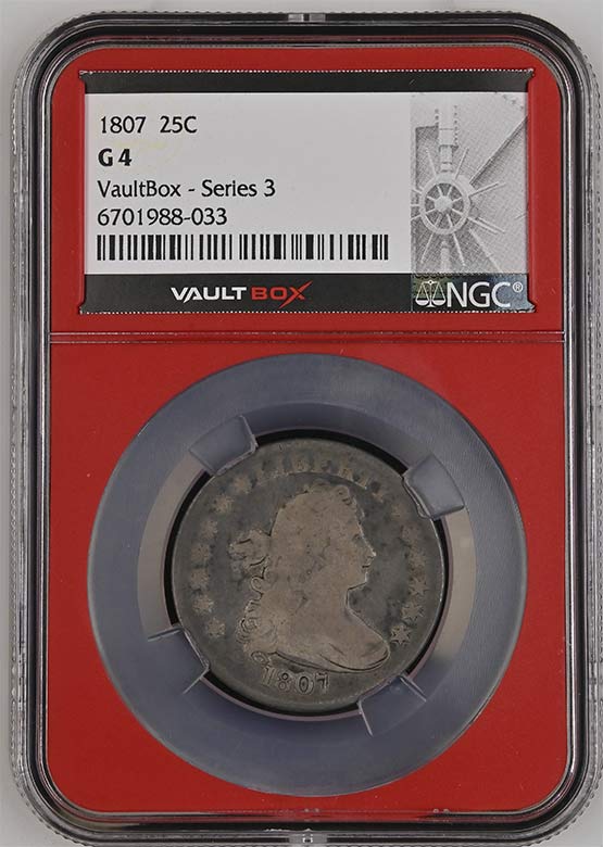 1807 Draped Bust Quarter NGC G4 Vaultbox Series 3 Front