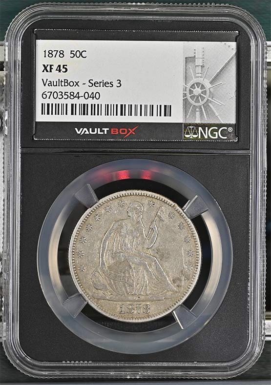 1878 Seated Liberty Half Dollar NGC XF45 Vaultbox Series 3 Front