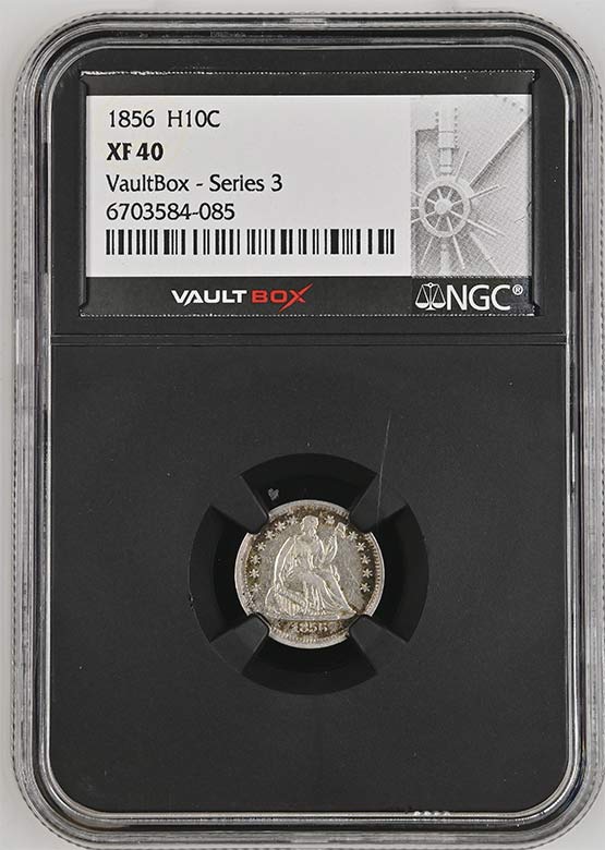 1856 Seated Liberty Half Dime NGC XF40 Vaultbox Series 3 Front