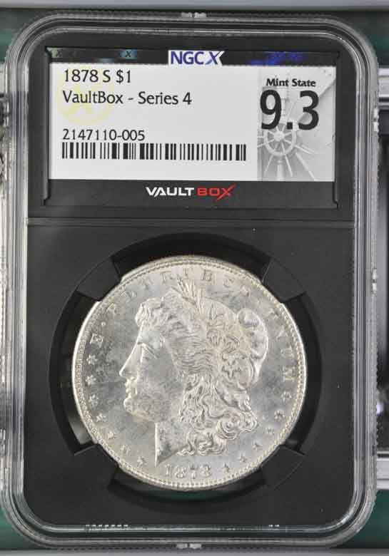 1878-S $1 Morgan Silver Dollar NGCX Mint State 9.3 Vaultbox Series 4