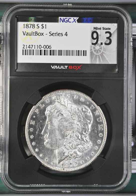 1878-S $1 Morgan Silver Dollar NGCX Mint State 9.3 Vaultbox Series 4