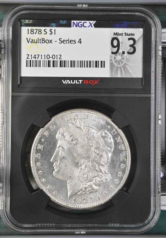 1878-S $1 Morgan Silver Dollar NGCX Mint State 9.3 Vaultbox Series 4