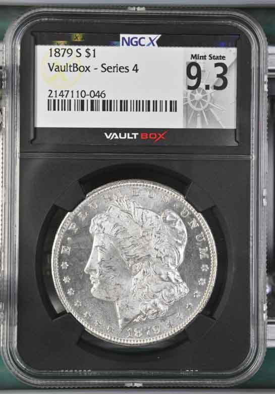 1879-S $1 Morgan Silver Dollar NGCX Mint State 9.3 Vaultbox Series 4