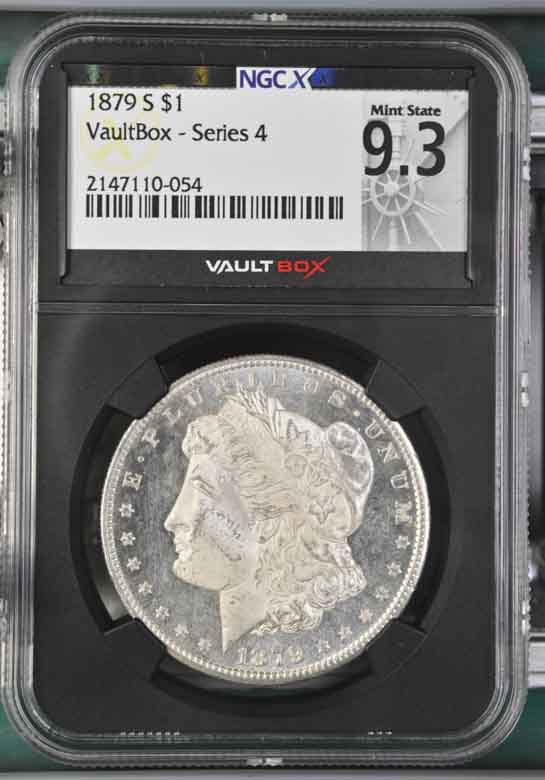 1879-S $1 Morgan Silver Dollar NGCX Mint State 9.3 Vaultbox Series 4