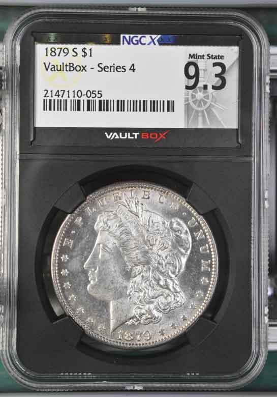 1879-S $1 Morgan Silver Dollar NGCX Mint State 9.3 Vaultbox Series 4