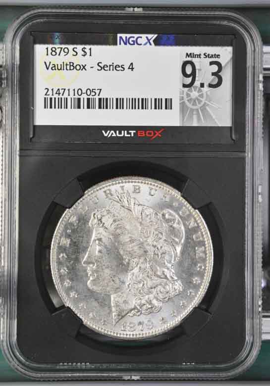 1879-S $1 Morgan Silver Dollar NGCX Mint State 9.3 Vaultbox Series 4