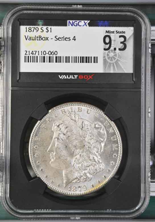 1879-S $1 Morgan Silver Dollar NGCX Mint State 9.3 Vaultbox Series 4