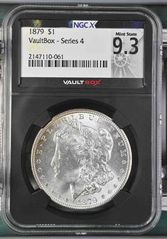 1879 $1 Morgan Silver Dollar NGCX Mint State 9.3 Vaultbox Series 4