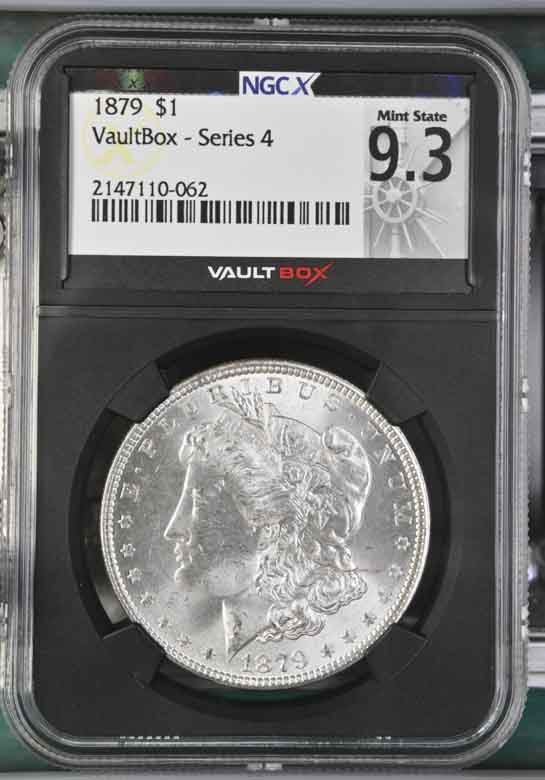 1879 $1 Morgan Silver Dollar NGCX Mint State 9.3 Vaultbox Series 4