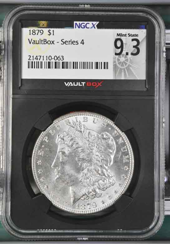 1879 $1 Morgan Silver Dollar NGCX Mint State 9.3 Vaultbox Series 4