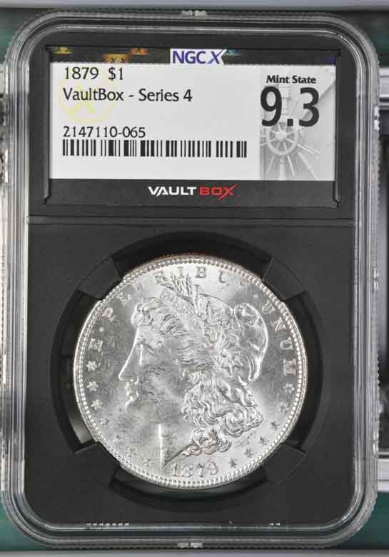 1879 $1 Morgan Silver Dollar NGCX Mint State 9.3 Vaultbox Series 4
