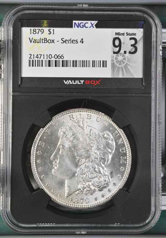 1879 $1 Morgan Silver Dollar NGCX Mint State 9.3 Vaultbox Series 4