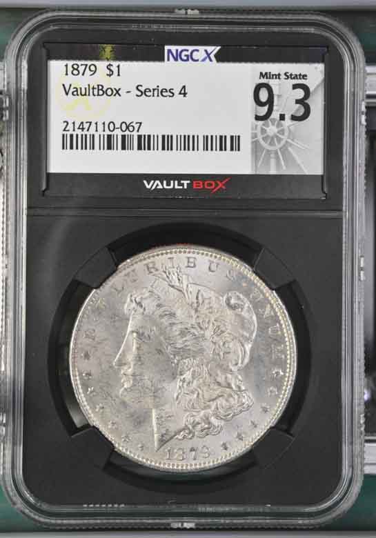 1879 $1 Morgan Silver Dollar NGCX Mint State 9.3 Vaultbox Series 4