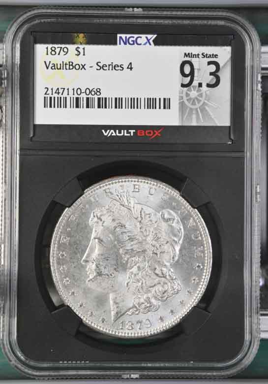1879 $1 Morgan Silver Dollar NGCX Mint State 9.3 Vaultbox Series 4