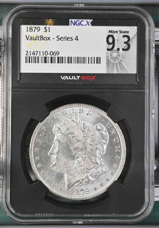 1879 $1 Morgan Silver Dollar NGCX Mint State 9.3 Vaultbox Series 4